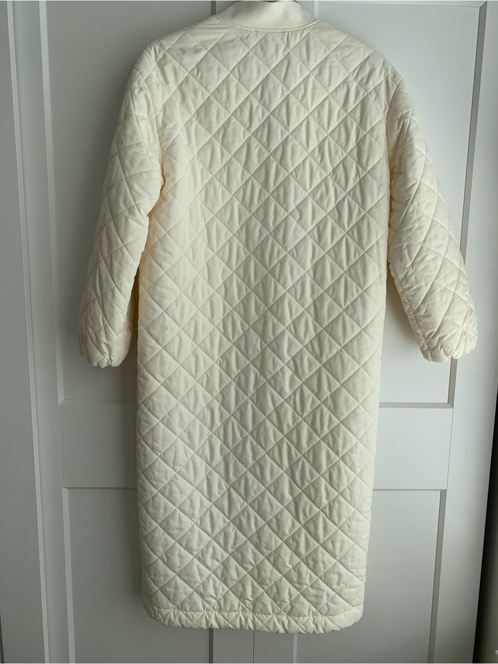 COS Longline Quilted Coat in white Women's size 2 - Picture 5 of 13